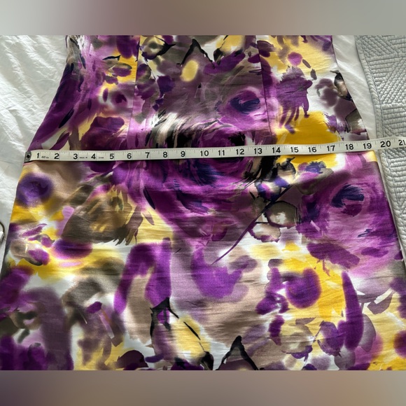 Ann Taylor Cotton/Silk Watercolor Floral Print Dress - Picture 10 of 10